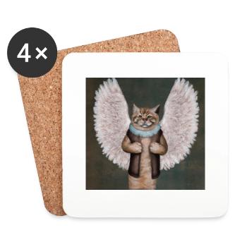 katze mit flügeln - Untersetzer (4er-Set) - Weiß - Vorne