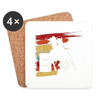 Barrel Racer Graphic, Rodeo Retro Barrel - Untersetzer (4er-Set) - Weiß - Vorne