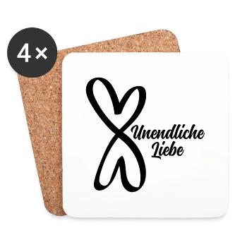 unendliche Liebe - Untersetzer (4er-Set) - Weiß - Vorne