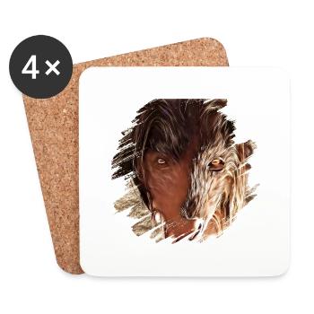 Krampus Percht Devil 2317 - Coasters (set of 4) - white - Front