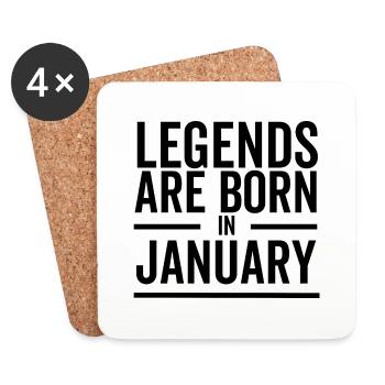 Legends Are Born in January - Coasters (set of 4) - white - Front