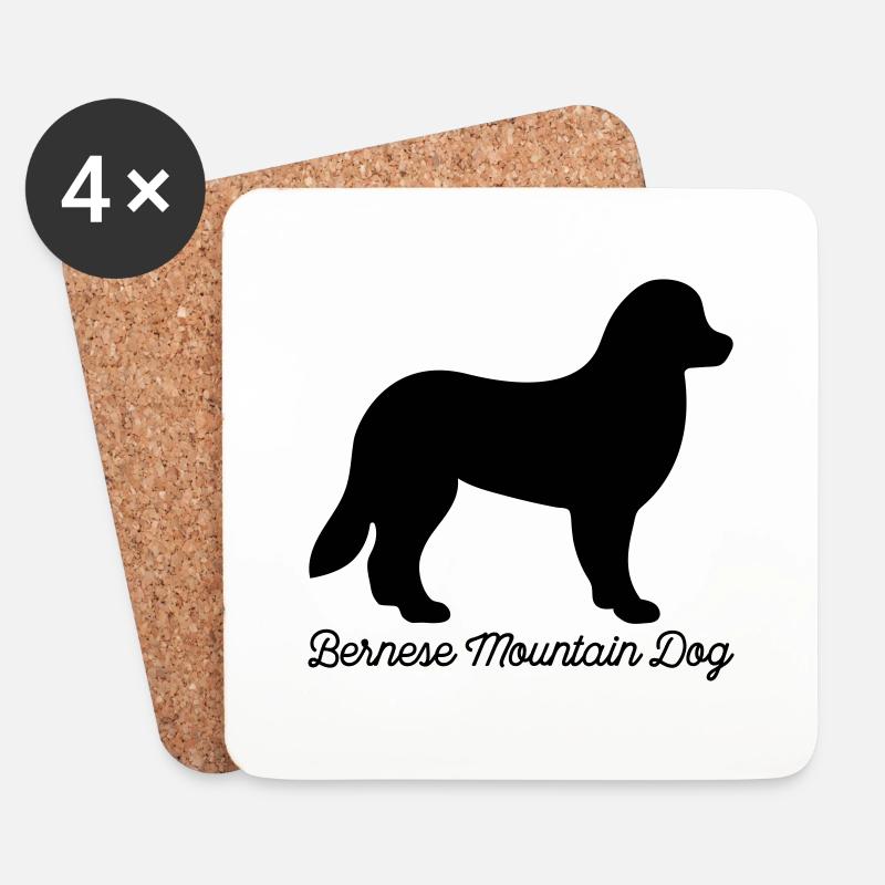 Berner Sennenhund - Untersetzer (4er-Set) - Weiß