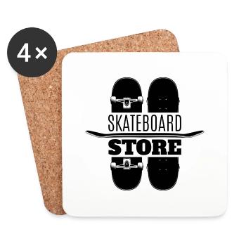 Skateboard SUP Surfing - Coasters (set of 4) - white - Front