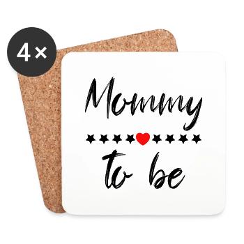 Grossesse Baby shower Babyshower Boy Girl - Dessous de verre (lot de 4) - blanc - Devant