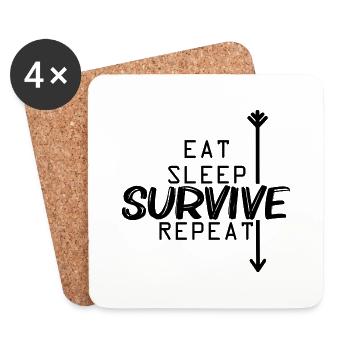 Adventure Travel Hiking Mountain - Coasters (set of 4) - white - Front