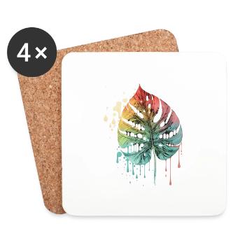 colorful leaf - Untersetzer (4er-Set) - Weiß - Vorne
