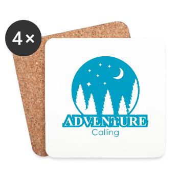 Adventure Travel Hiking Mountain - Untersetzer (4er-Set) - Weiß - Vorne