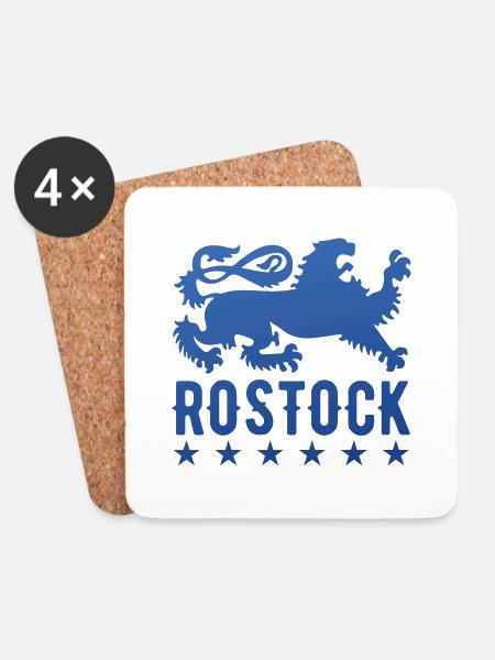 Rostock Wappen Greif Rostocker Geschenk - Untersetzer (4er-Set) - Weiß