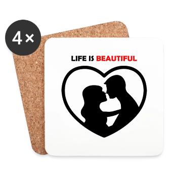 Beer Wine Whiskey Schnapps Alcohol - Coasters (set of 4) - white - Front