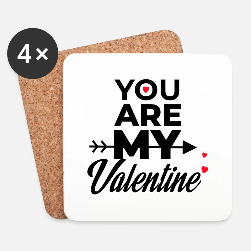 YOU ARE MY VALENTINE - Untersetzer (4er-Set) - Weiß
