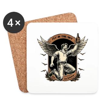 Fly in the sky - Dessous de verre (lot de 4) - blanc - Devant