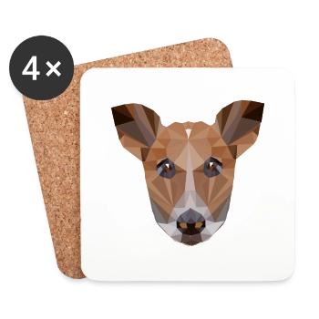 Hund Dog Polygon Dreieck - Untersetzer (4er-Set) - Weiß - Vorne