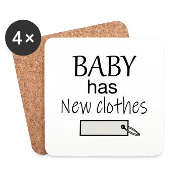 Bébé a de nouveaux vêtements - Dessous de verre (lot de 4) - blanc - Devant