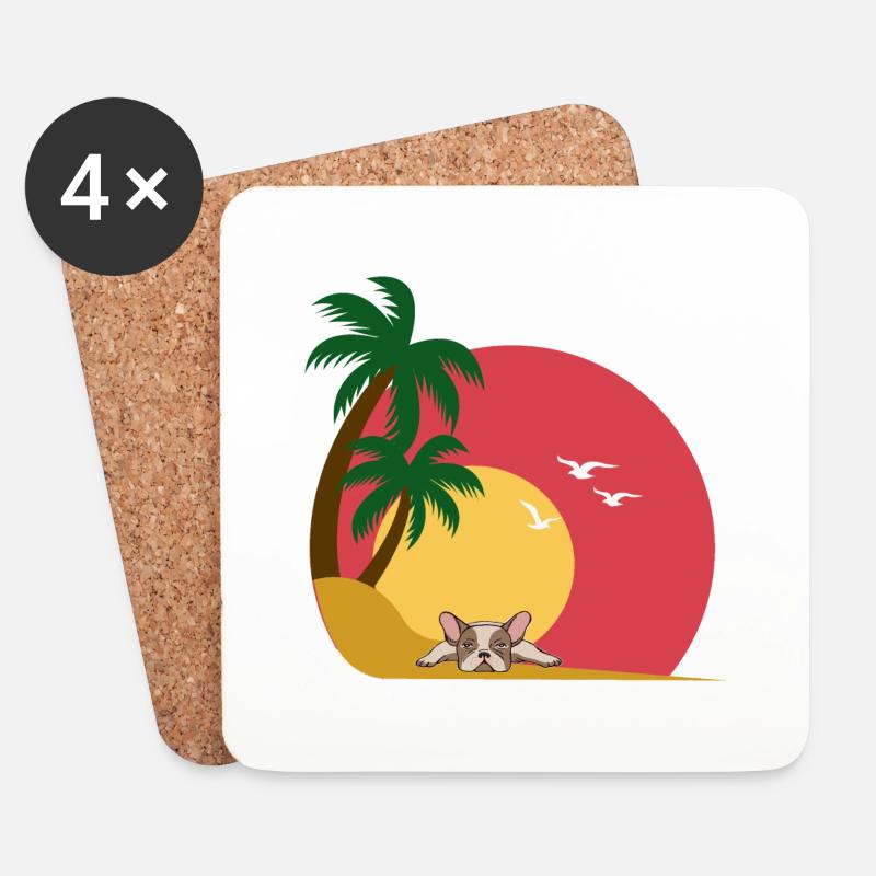 Urlaubsreif - Untersetzer (4er-Set) - Weiß