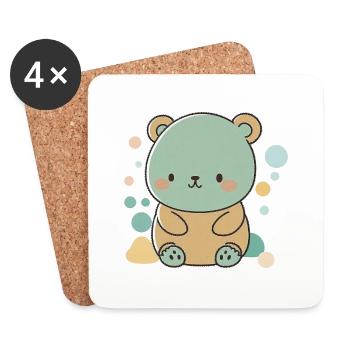 Süßes Babybär - Untersetzer (4er-Set) - Weiß - Vorne
