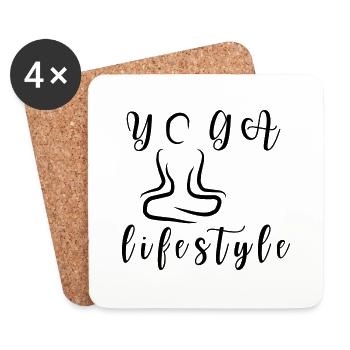 Om Shanti - Yoga Lifestyle - Untersetzer (4er-Set) - Weiß - Vorne