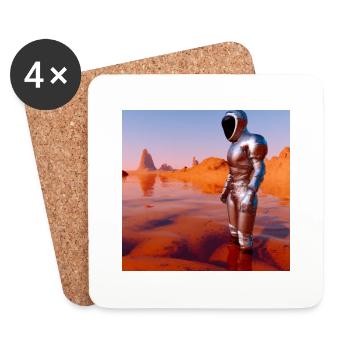 Diver on Mars - Coasters (set of 4) - white - Front