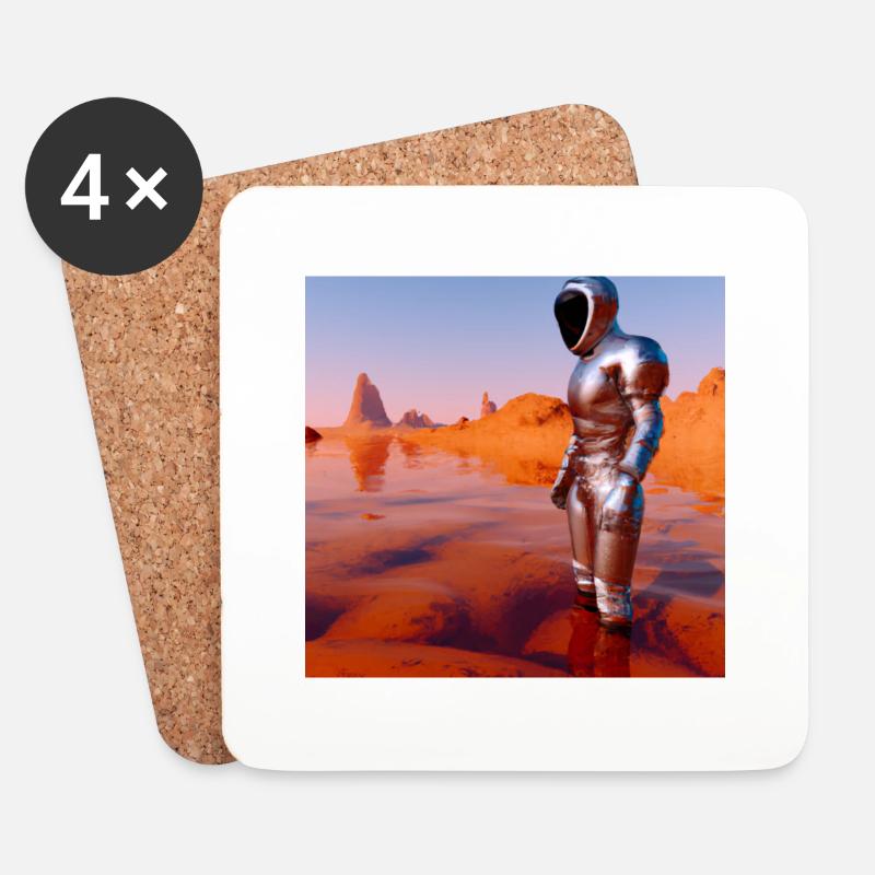 Diver on Mars - Untersetzer (4er-Set) - Weiß