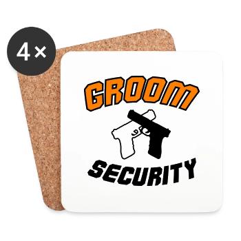 Groom Security - Untersetzer (4er-Set) - Weiß - Vorne