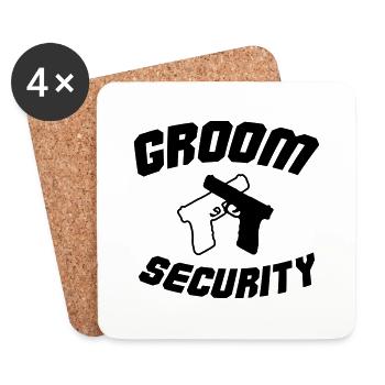 Groom Security - Untersetzer (4er-Set) - Weiß - Vorne