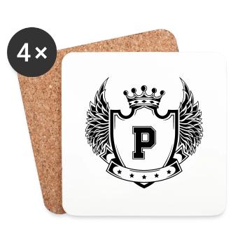 Wappen P - Untersetzer (4er-Set) - Weiß - Vorne
