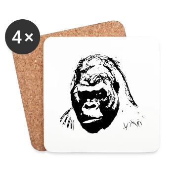 Gorilla Angola Cameroon Rainforest Africa Gift - Coasters (set of 4) - white - Front