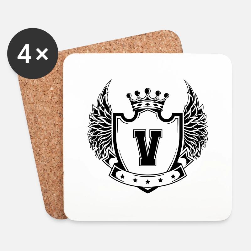Wappen V - Untersetzer (4er-Set) - Weiß