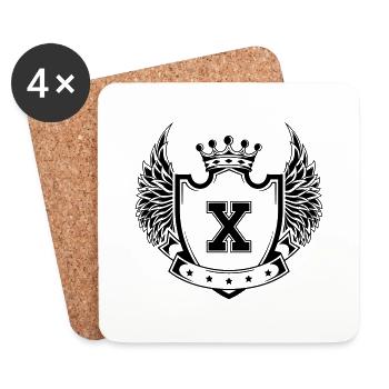 Wappen X - Untersetzer (4er-Set) - Weiß - Vorne