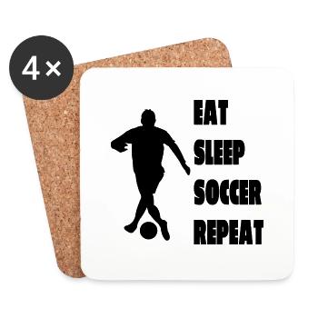 Fußballmannschaft Fußballspieler Fußballdesign - Untersetzer (4er-Set) - Weiß - Vorne