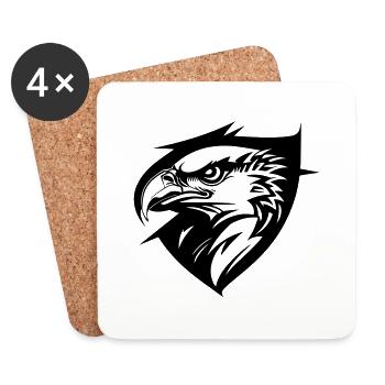 Eagle in profile - Coasters (set of 4) - white - Front