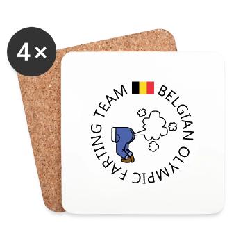 Belgian farting team - Coasters (set of 4) - white - Front