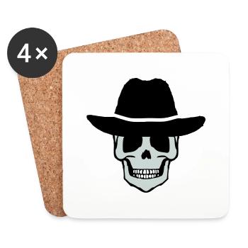 Cowboy Skull - Untersetzer (4er-Set) - Weiß - Vorne