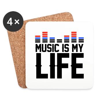 Music is my Life - Untersetzer (4er-Set) - Weiß - Vorne