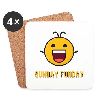 Wochentag Emoji: Sonntag - Untersetzer (4er-Set) - Weiß - Vorne