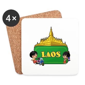 Laos Lao Laotian Girl Dress Lao I Gift - Coasters (set of 4) - white - Front