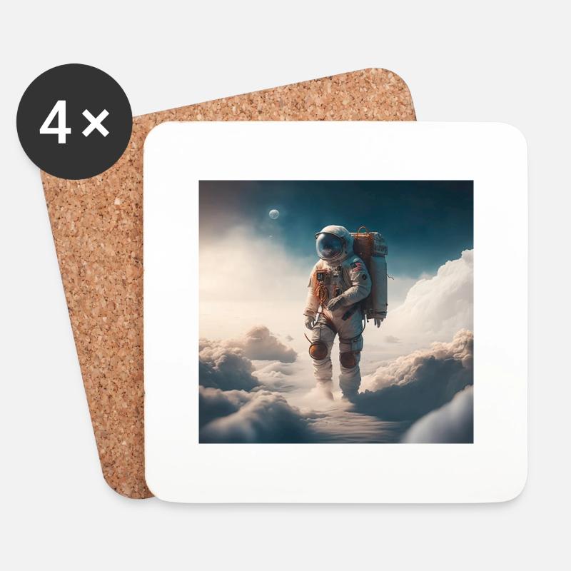 Ein Astronaut auf Wolken - Untersetzer (4er-Set) - Weiß