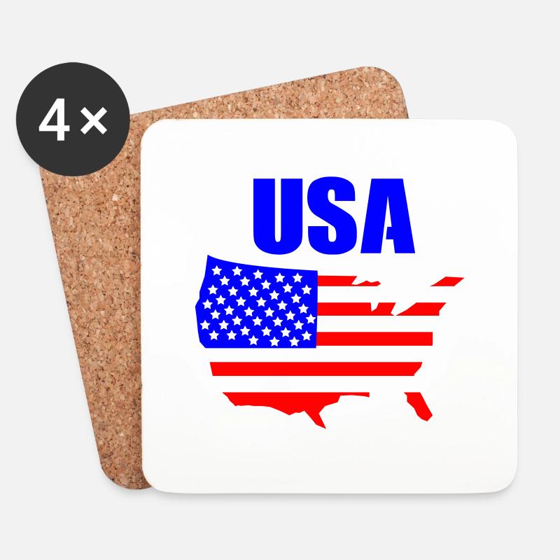 usa - Untersetzer (4er-Set) - Weiß