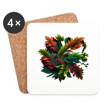 Leaves - Coasters (set of 4) - white - Front
