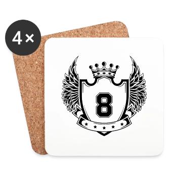Armoiries 8 - Dessous de verre (lot de 4) - blanc - Devant
