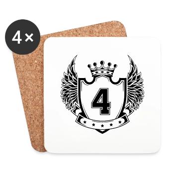 Armoiries 4 - Dessous de verre (lot de 4) - blanc - Devant