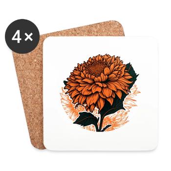 Orange Flower Gift - Coasters (set of 4) - white - Front