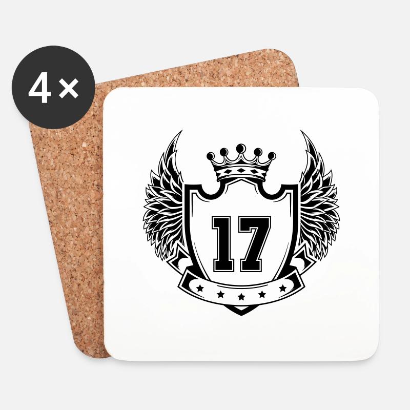 Wappen 17 - Untersetzer (4er-Set) - Weiß