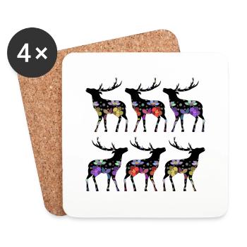 Deer - Coasters (set of 4) - white - Front