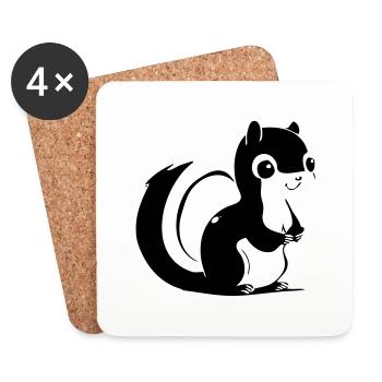 Squirrel - Coasters (set of 4) - white - Front