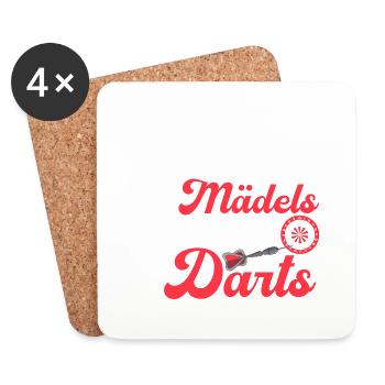 Coole Mädels spielen Darts Dartspieler Team Dartsc - Untersetzer (4er-Set) - Weiß - Vorne