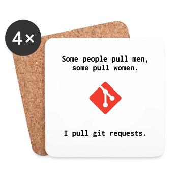 Git Witz - Pull Requests - Untersetzer (4er-Set) - Weiß - Vorne