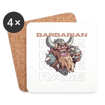 Barbarian in RPG Ready To Rage - Coasters (set of 4) - white - Front