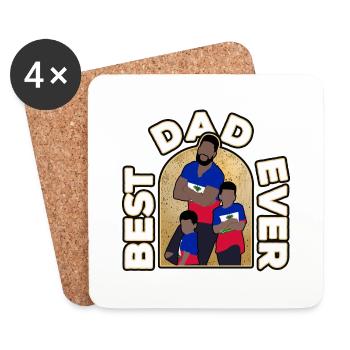 Haiti Haitian Flag Father Child I Gift - Coasters (set of 4) - white - Front