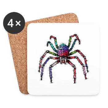 Colorful and colorful little spider - Coasters (set of 4) - white - Front
