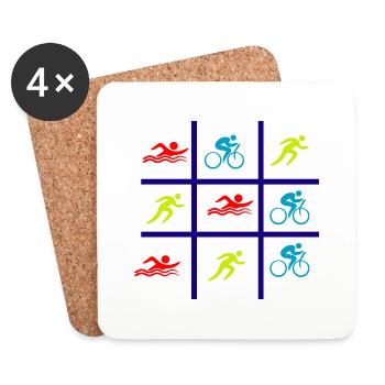 Triathlon Swim Bike Run Marathon - Untersetzer (4er-Set) - Weiß - Vorne